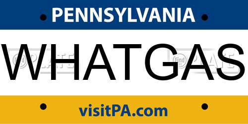 WHATGAS Pennsylvania License Plate