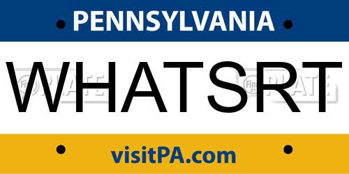 WHATSRT Pennsylvania License Plate