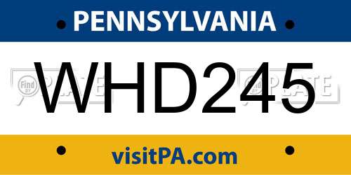WHD245 Pennsylvania License Plate