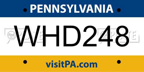 WHD248 Pennsylvania License Plate