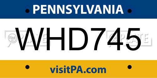 WHD745 Pennsylvania License Plate