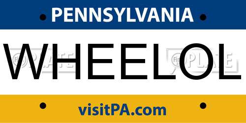 WHEELOL Pennsylvania License Plate