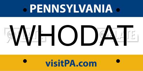WHODAT Pennsylvania License Plate