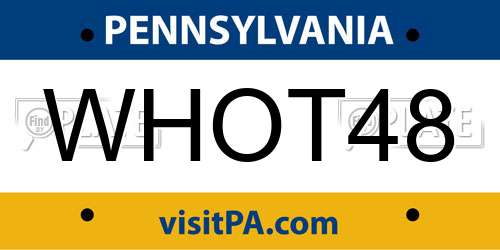 WHOT48 Pennsylvania License Plate