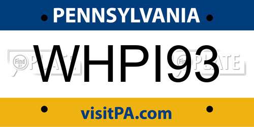 WHPI93 Pennsylvania License Plate