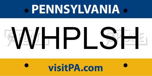 WHPLSH Pennsylvania License Plate