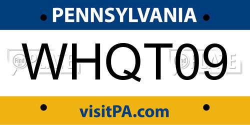 WHQT09 Pennsylvania License Plate