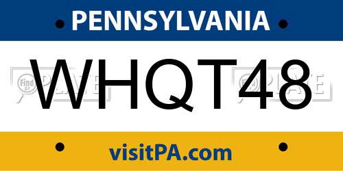 WHQT48 Pennsylvania License Plate
