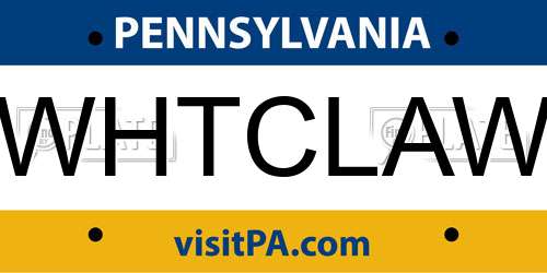 WHTCLAW Pennsylvania License Plate