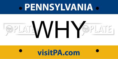 WHY Pennsylvania License Plate