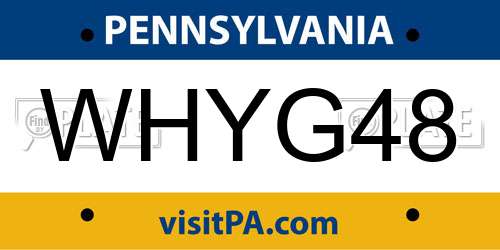 WHYG48 Pennsylvania License Plate