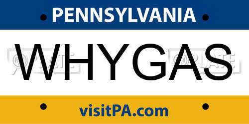 WHYGAS Pennsylvania License Plate