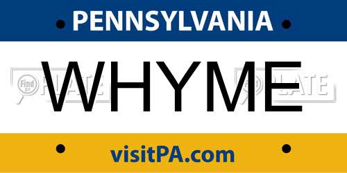 WHYME Pennsylvania License Plate