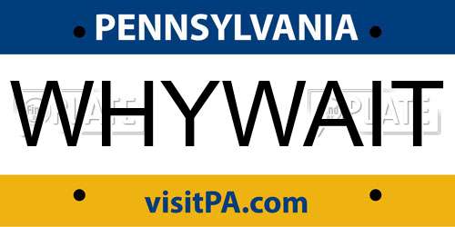 WHYWAIT Pennsylvania License Plate