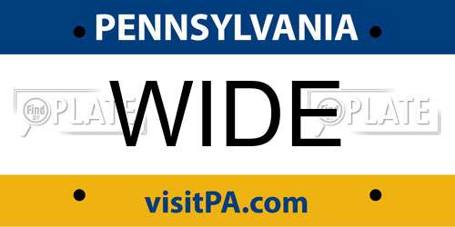 WIDE Pennsylvania License Plate