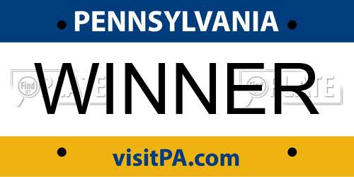 WINNER Pennsylvania License Plate