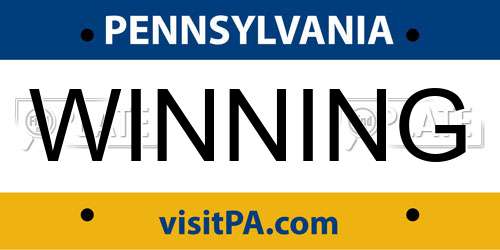 WINNING Pennsylvania License Plate