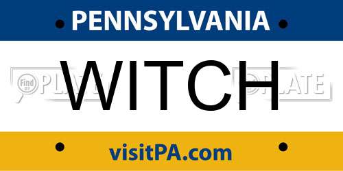 WITCH Pennsylvania License Plate