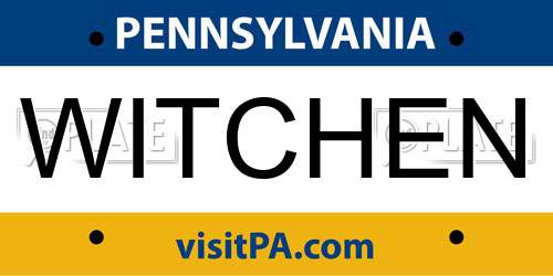WITCHEN Pennsylvania License Plate