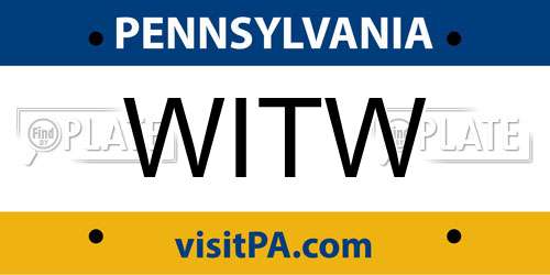 WITW Pennsylvania License Plate