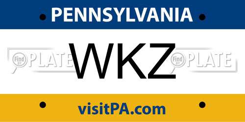 WKZ Pennsylvania License Plate