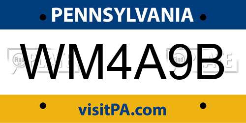 WM4A9B Pennsylvania License Plate