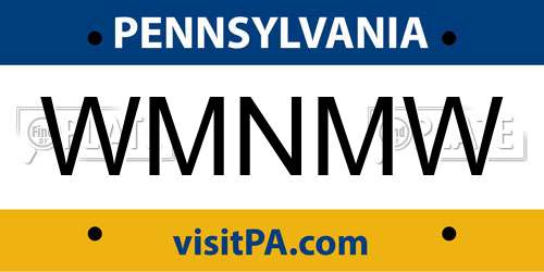 WMNMW Pennsylvania License Plate
