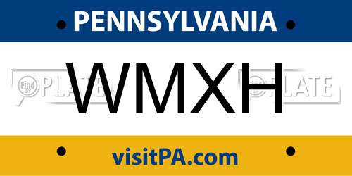 WMXH Pennsylvania License Plate
