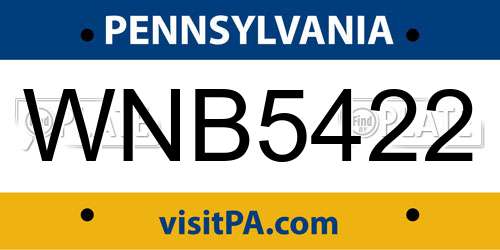 WNB5422 Pennsylvania License Plate
