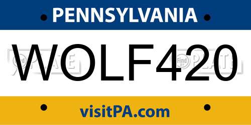 WOLF420 Pennsylvania License Plate