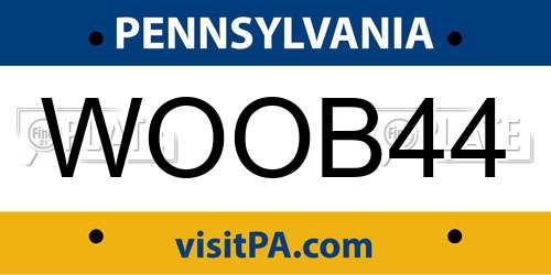 WOOB44 Pennsylvania License Plate
