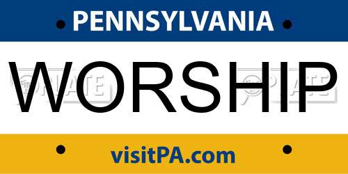 WORSHIP Pennsylvania License Plate
