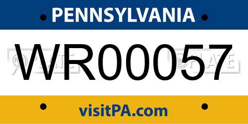 WR00057 Pennsylvania License Plate