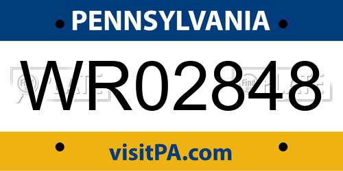 WR02848 Pennsylvania License Plate