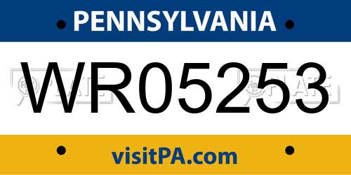 WR05253 Pennsylvania License Plate