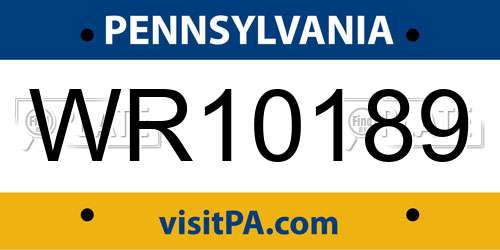 WR10189 Pennsylvania License Plate
