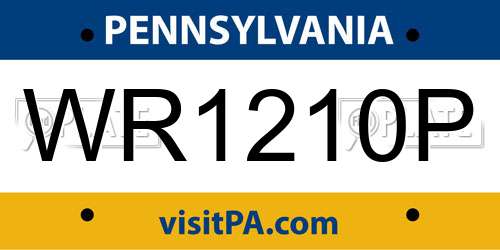 WR1210P Pennsylvania License Plate