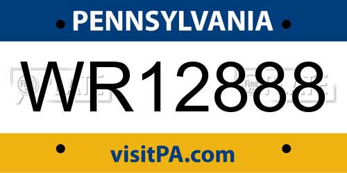WR12888 Pennsylvania License Plate