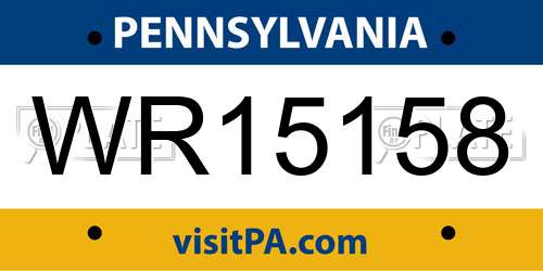 WR15158 Pennsylvania License Plate