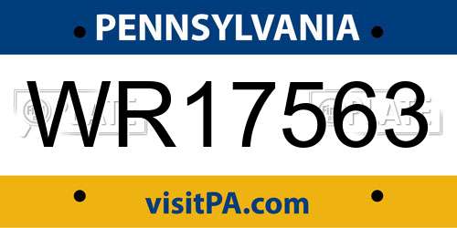 WR17563 Pennsylvania License Plate