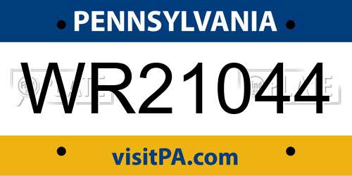 WR21044 Pennsylvania License Plate