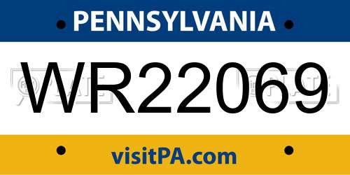 WR22069 Pennsylvania License Plate