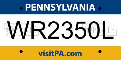 WR2350L Pennsylvania License Plate