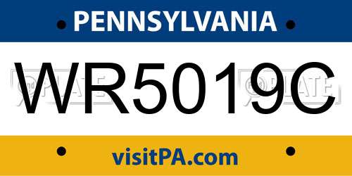 WR5019C Pennsylvania License Plate