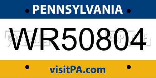 WR50804 Pennsylvania License Plate
