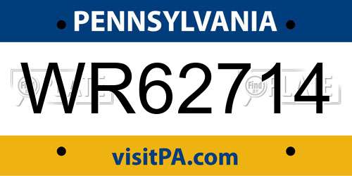 WR62714 Pennsylvania License Plate