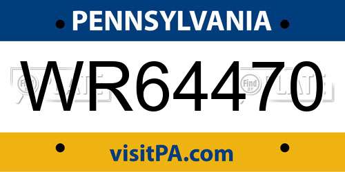 WR64470 Pennsylvania License Plate