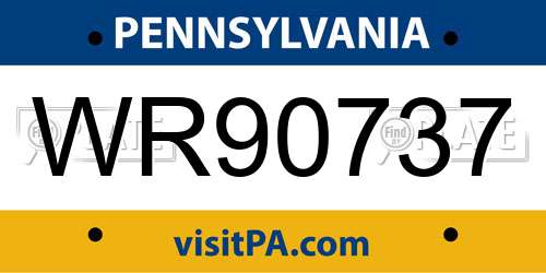 WR90737 Pennsylvania License Plate