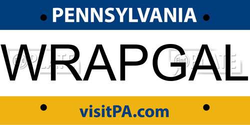 WRAPGAL Pennsylvania License Plate