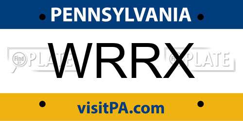 WRRX Pennsylvania License Plate